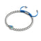 Cerf-volant | Argent & Bleu | Émail | Bracelet Charmballa en Cristal de Macramé